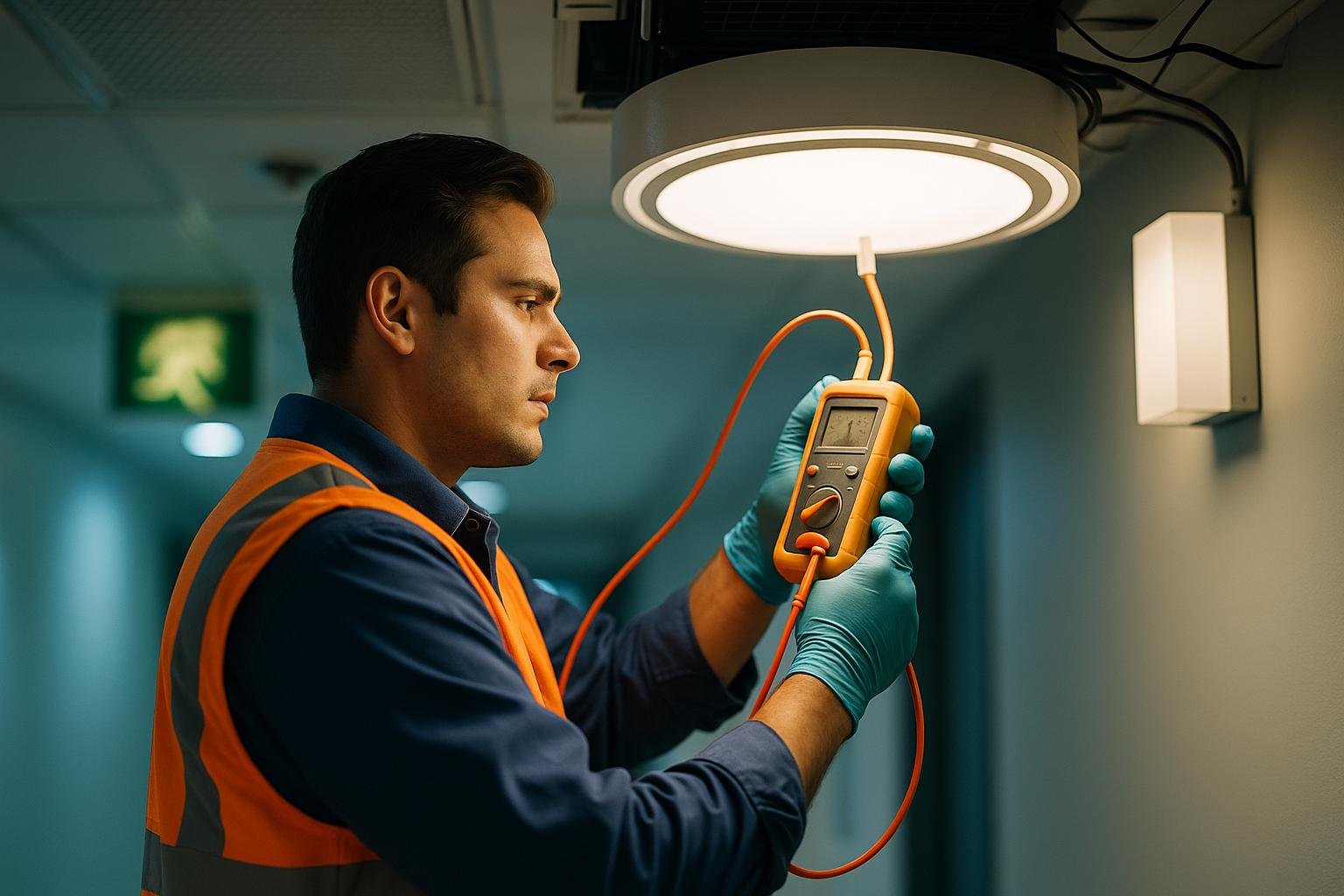 Qualified electrician performing a 3-hour duration test