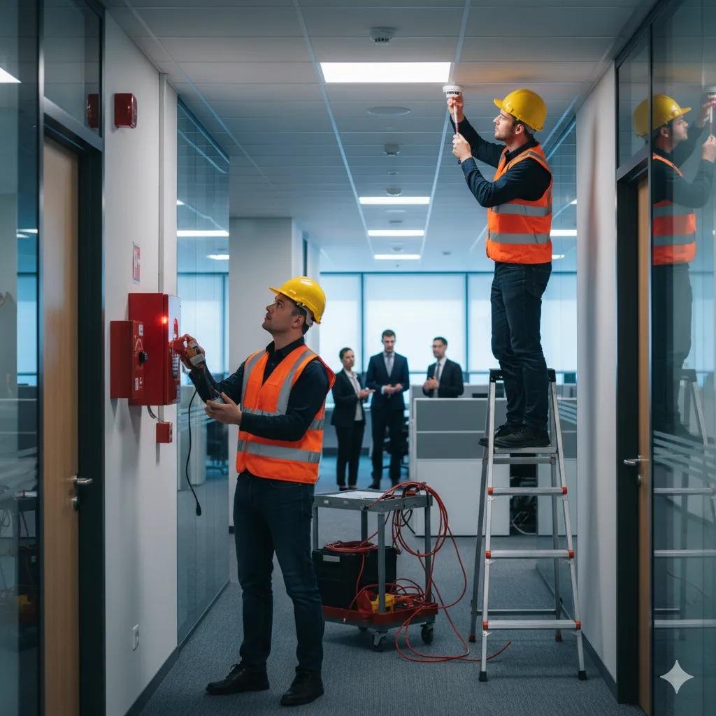 Professional fire alarm smoke detector installation